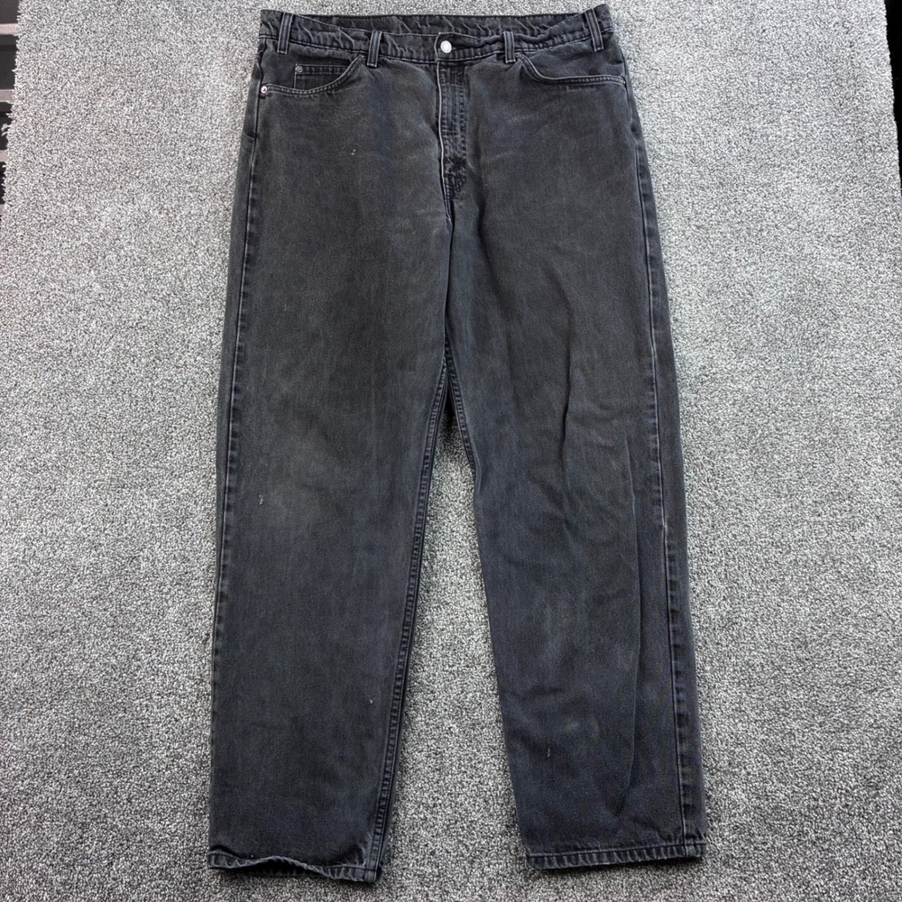 Vintage Levi's 550 Jeans Men's 40x32 Black Orange Tab Relaxed Fit Straight Denim